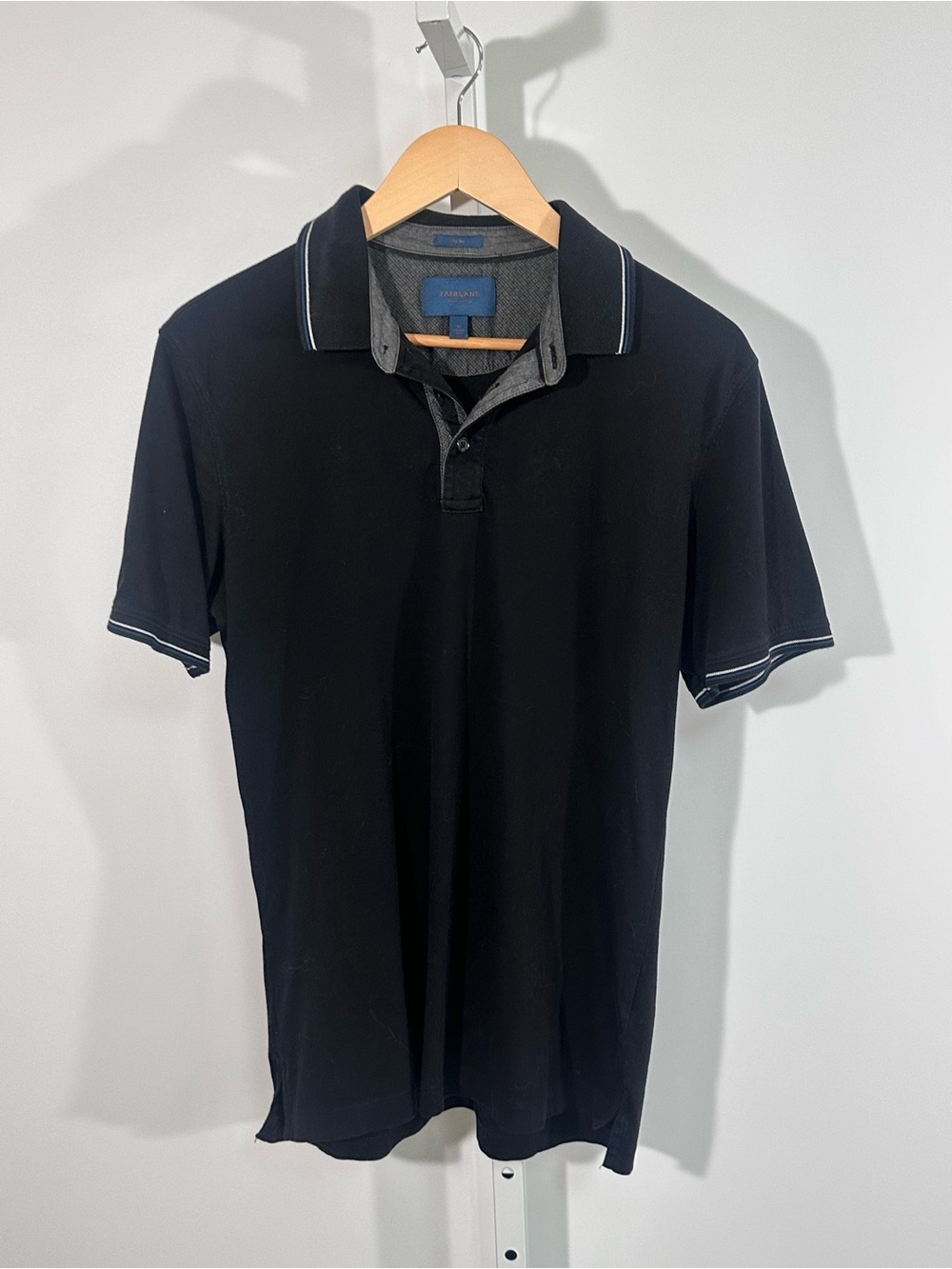 Fairlane Black Button Down Shirt Washed Minimalist Coastal Casual